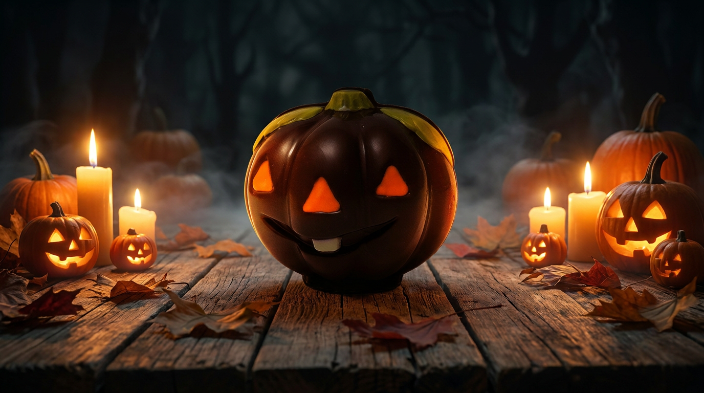 Dark chocolate pumpkin 150g: Belgian craft for Halloween