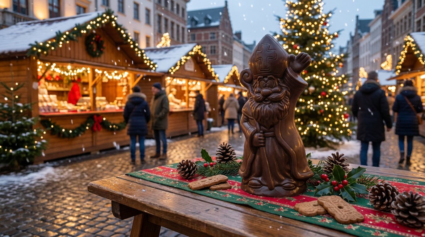 Festive dark chocolate Saint Nicholas: a Belgian craft gift