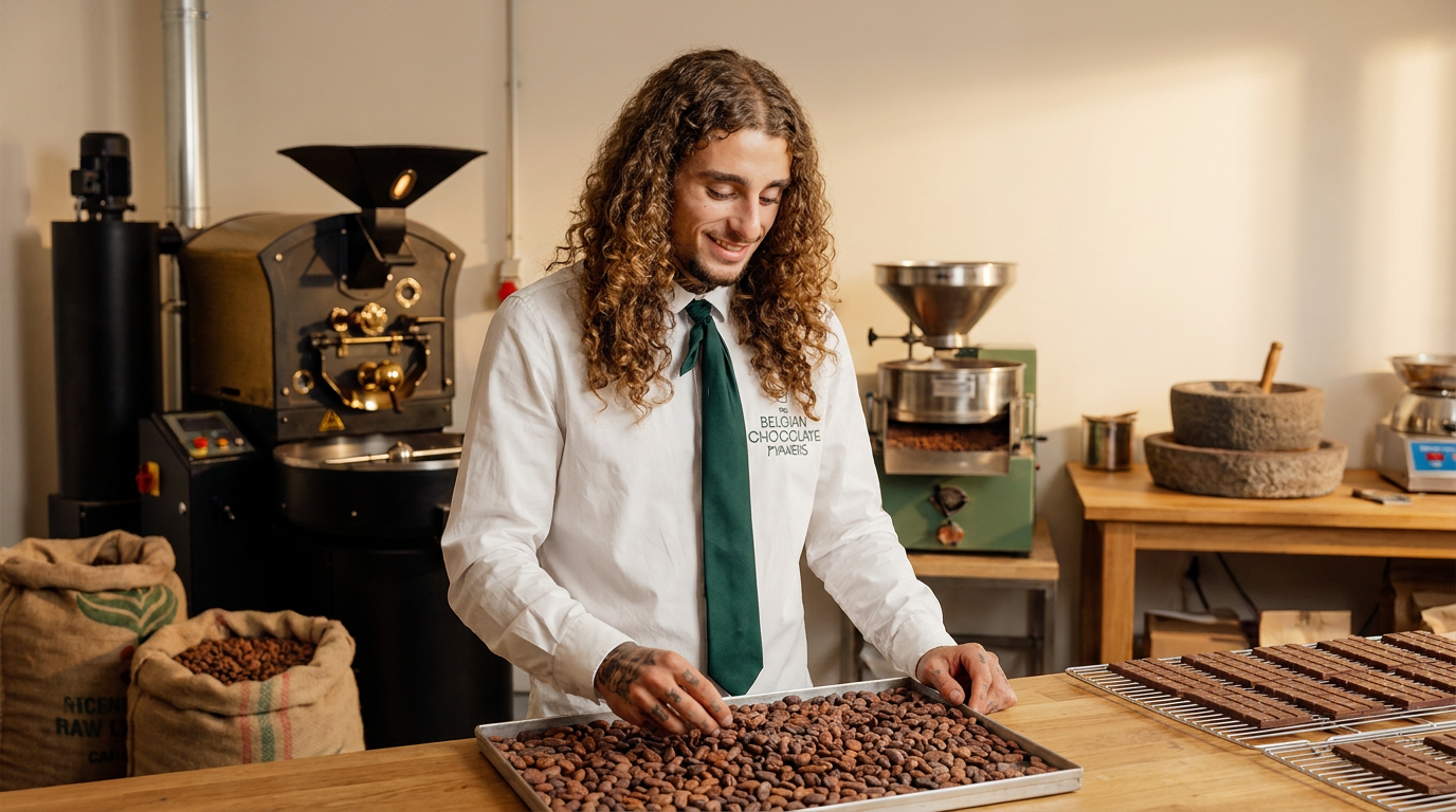 Chocolate making process steps from bean to bar