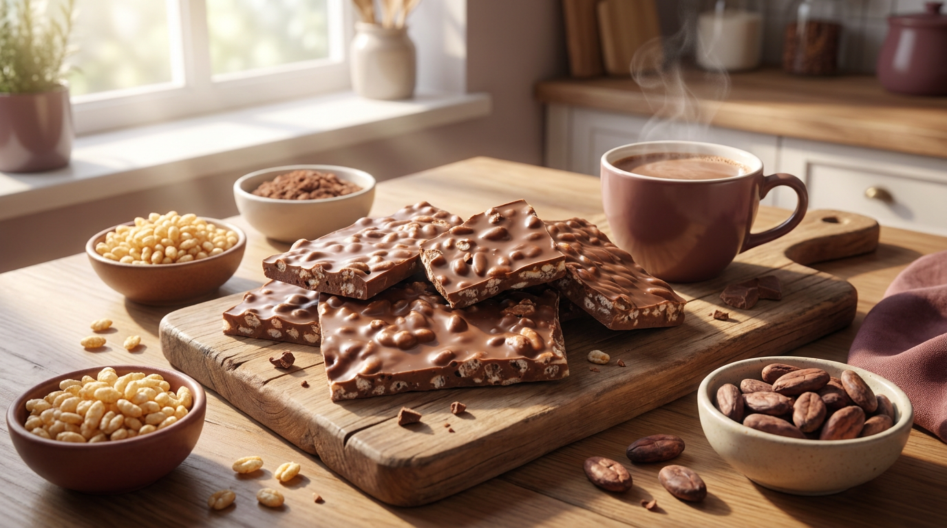 Exploring the delight of milk chocolate broken bars with puffed rice