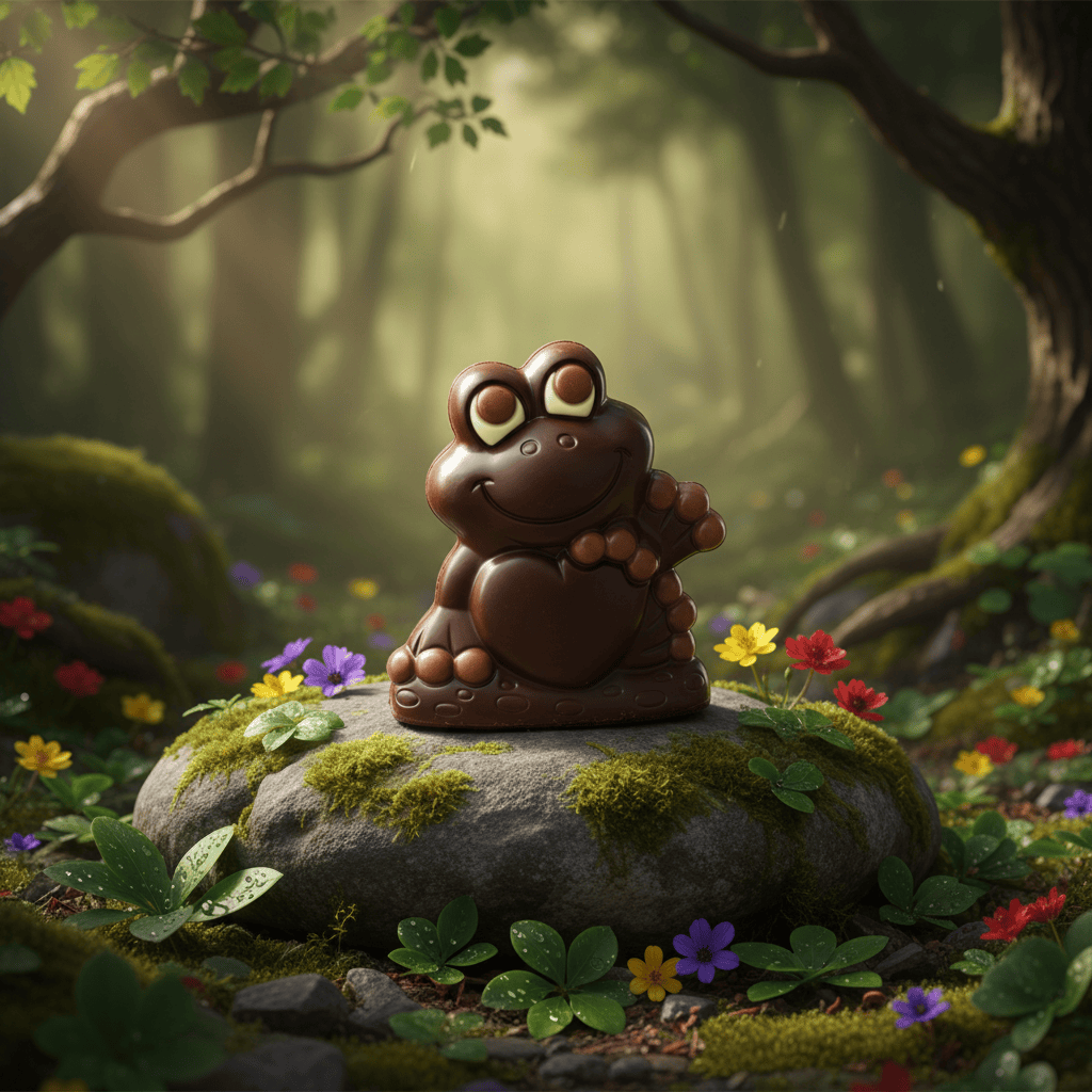 Milk chocolate red heart frog: Belgian craft in 170g