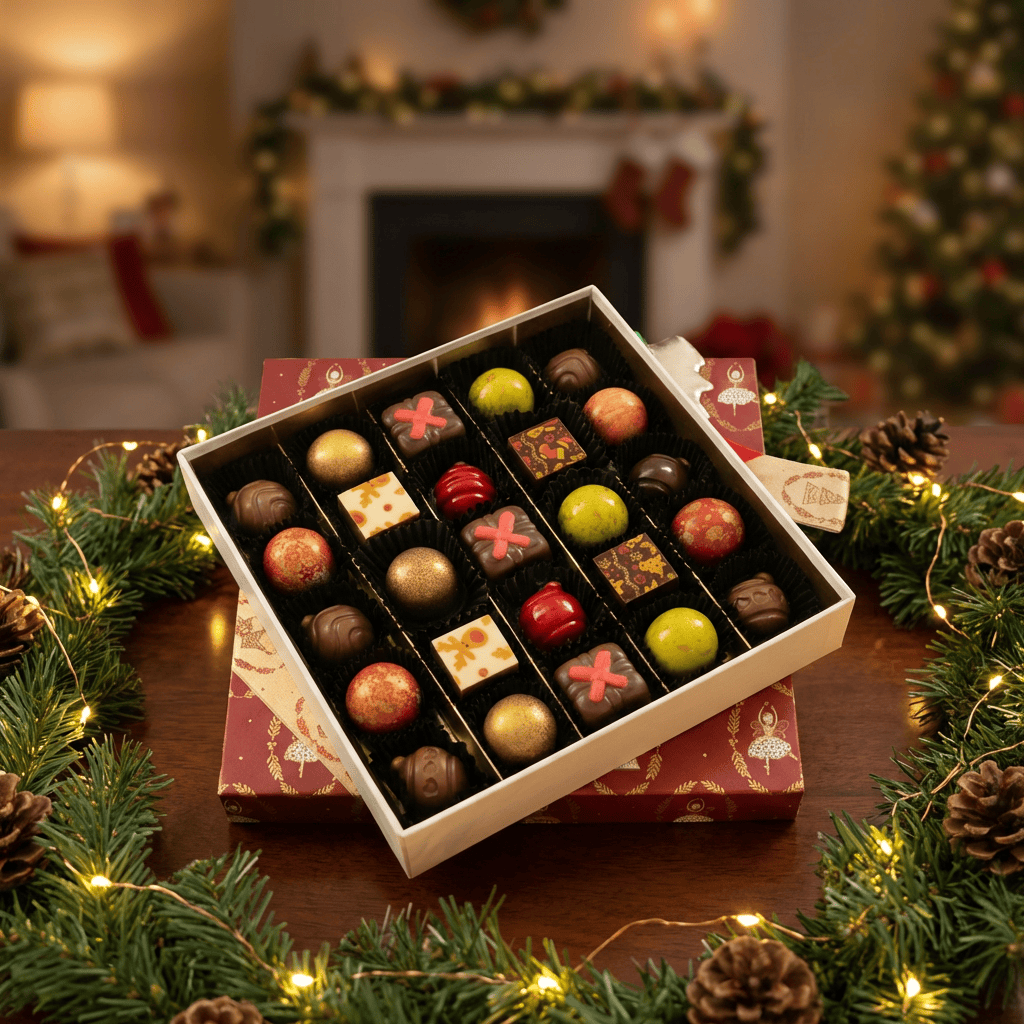 Enchanting Christmas Box: 25 Pralines in 375g