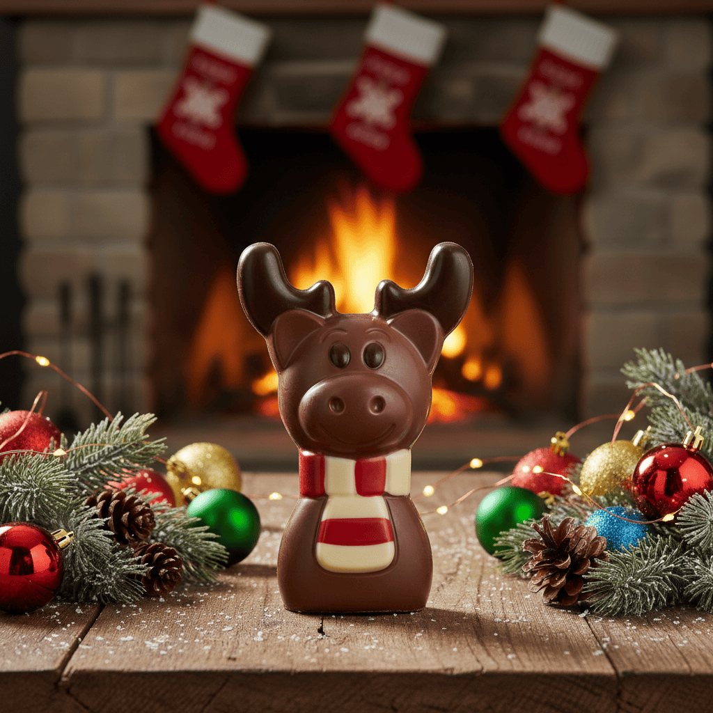 Milk chocolate winter reindeer: festive Belgian treats
