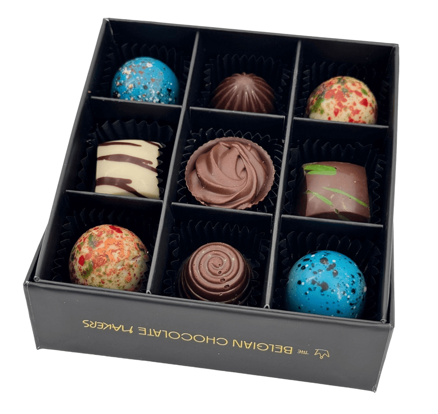 Luxury box of 9 chocolate pralines 135g