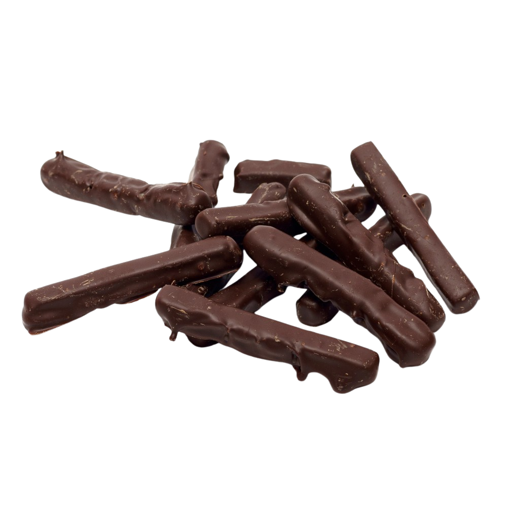 Scorze di limone candite immerse nel cioccolato