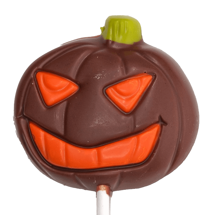 Milk chocolate pumpkin lollipop