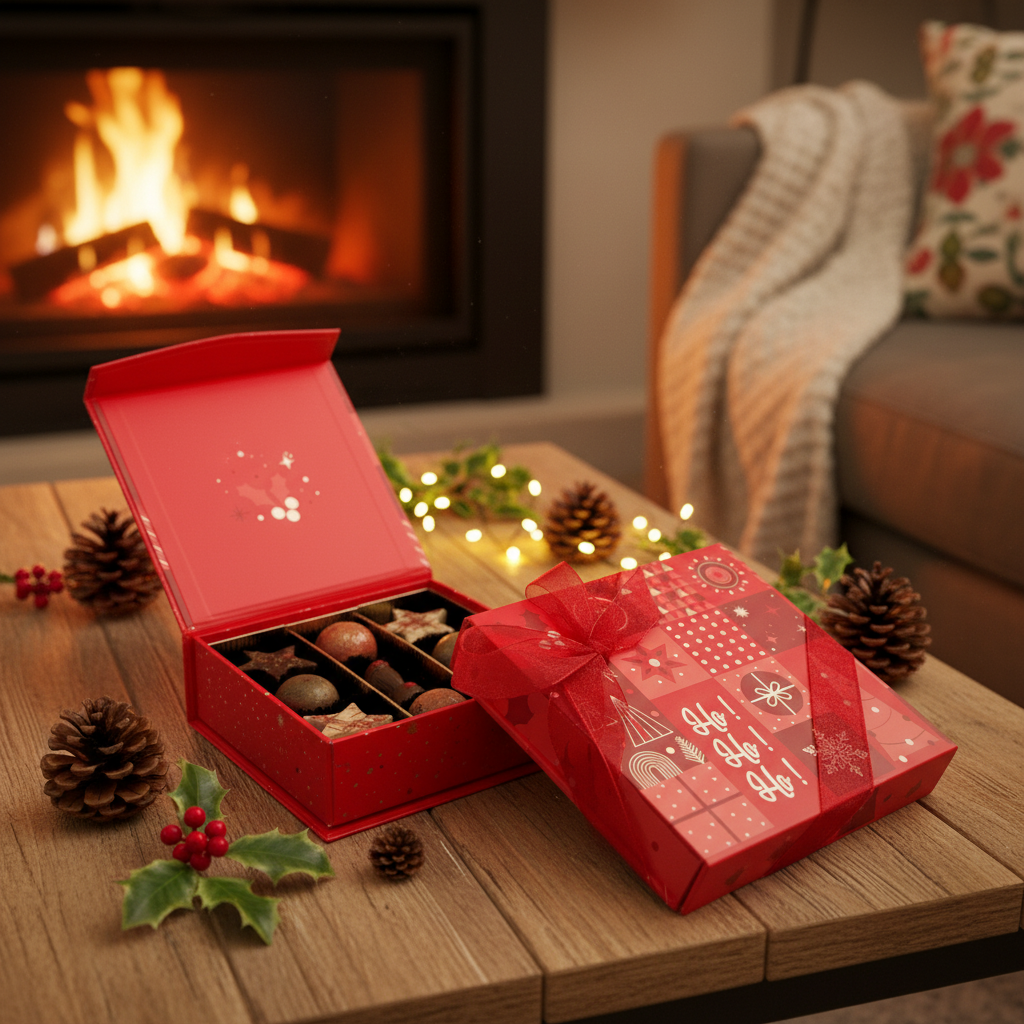 Weihnachten 9 Pralinen Schachtel ho-ho-ho 135g