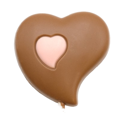 Milk chocolate pink heart lollipop 25g