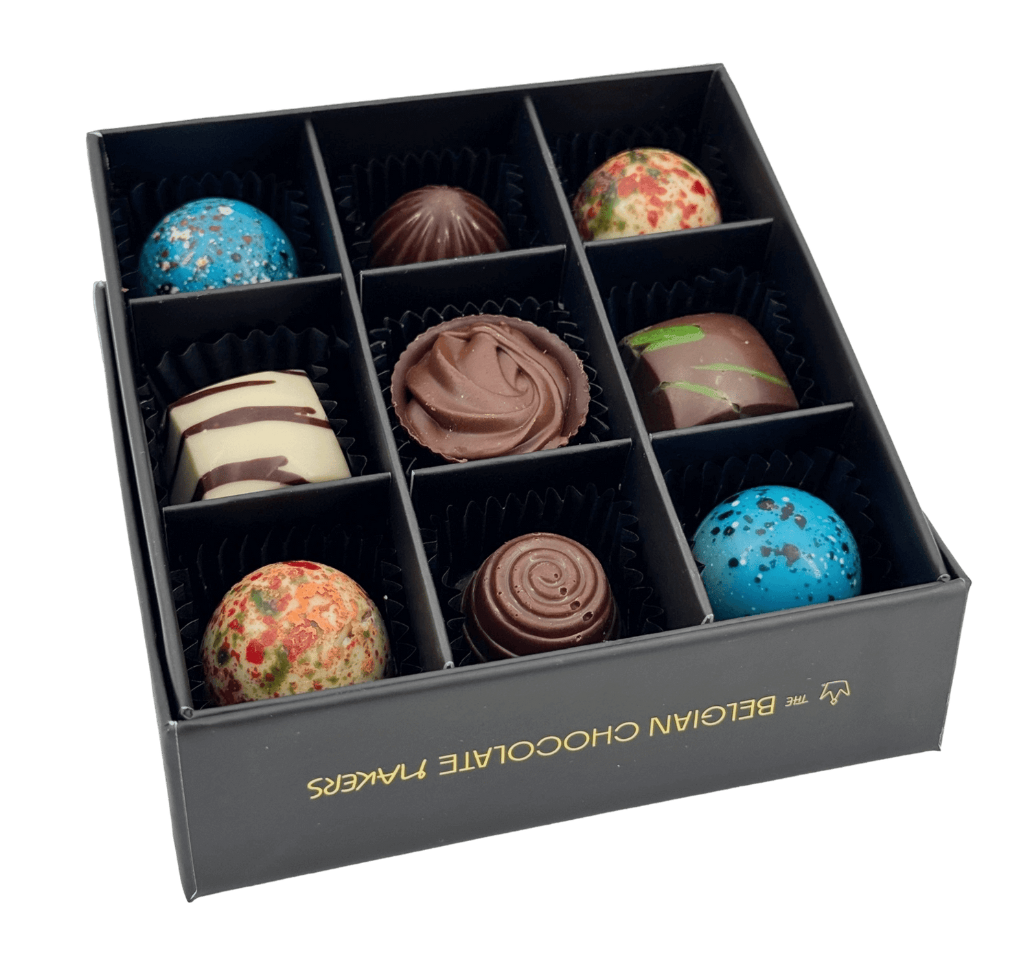 Luxury box of 9 chocolate pralines 135g