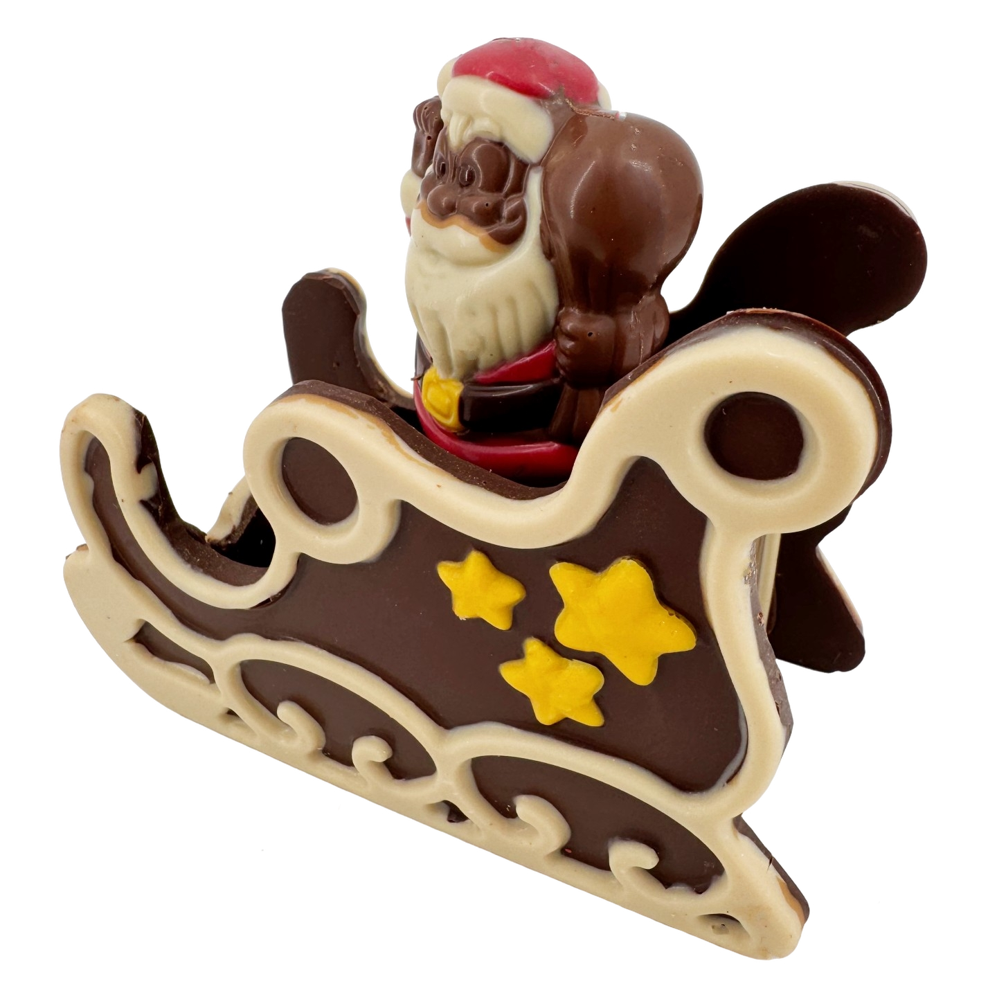 Babbo Natale di cioccolato fondente in slitta 180g