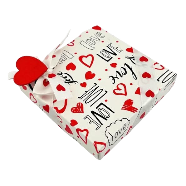 Liebe Schachtel mit 4 belgischen Pralinen 50g