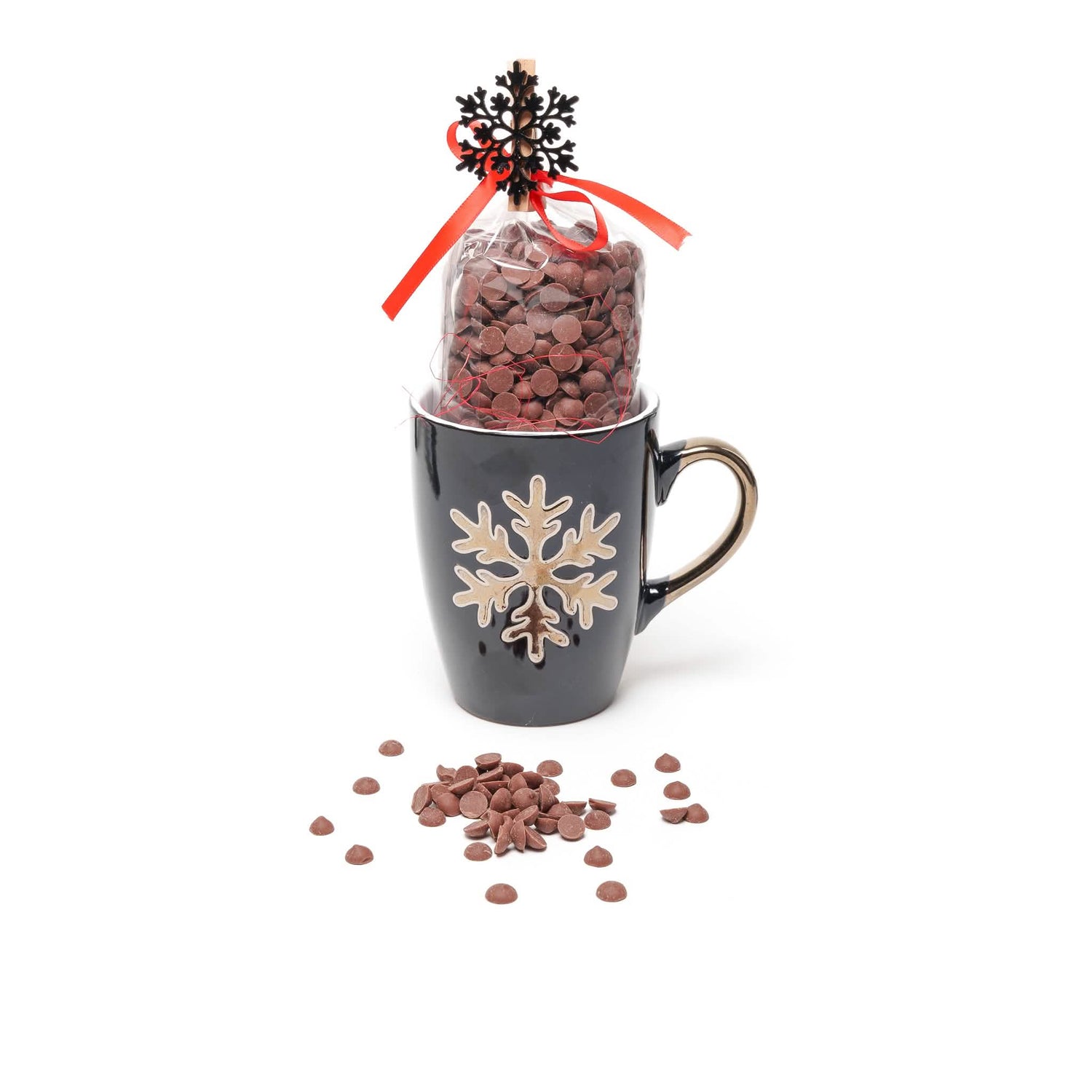 Hot dark chocolate in cup snowflakes (dark) 200 Grs