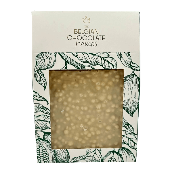 White chocolate broken bars with puffed rice