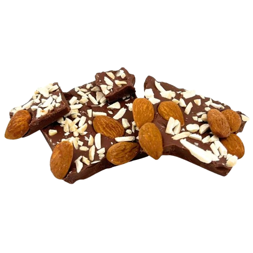 Vollmilchschokoladenbruch mit Mandeln