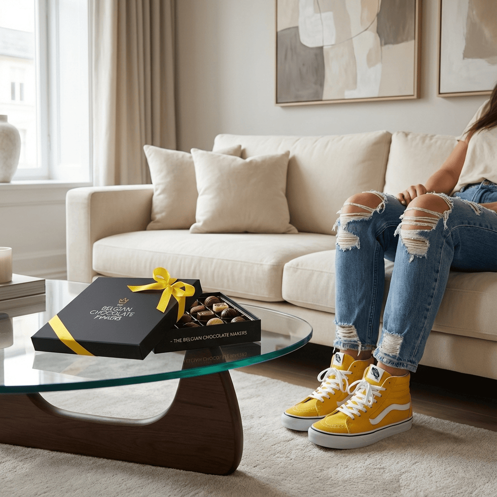 Black temptation box of 9 chocolate pralines 135g 5407008476632 The Belgian Chocolate Makers