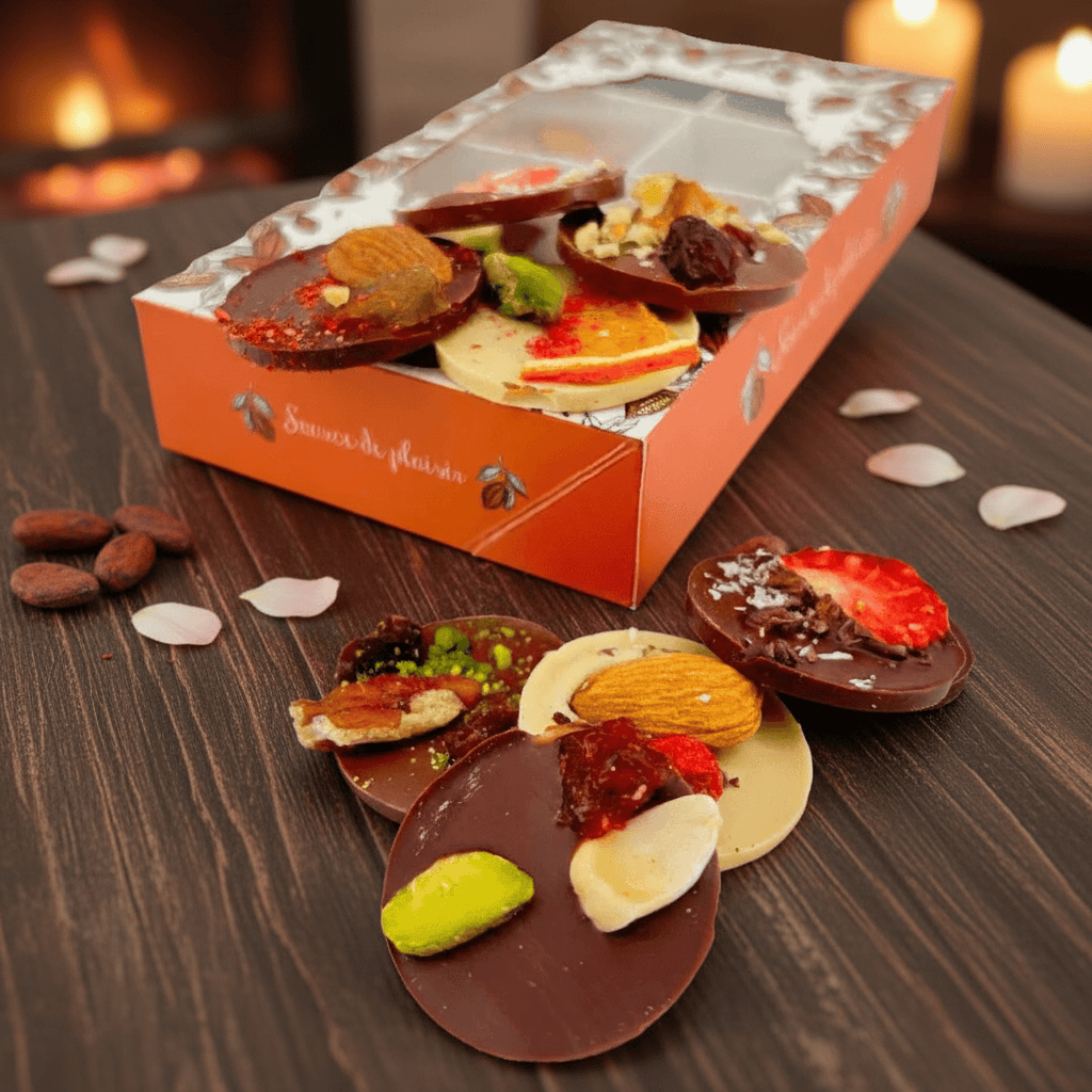 Box of chocolate mendiants 24 pieces 5407008478766 The Belgian Chocolate Makers