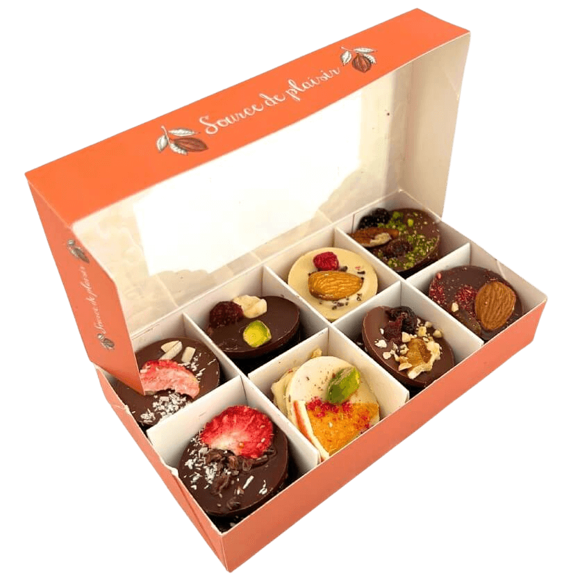 Box of chocolate mendiants 24 pieces 5407008478766 The Belgian Chocolate Makers