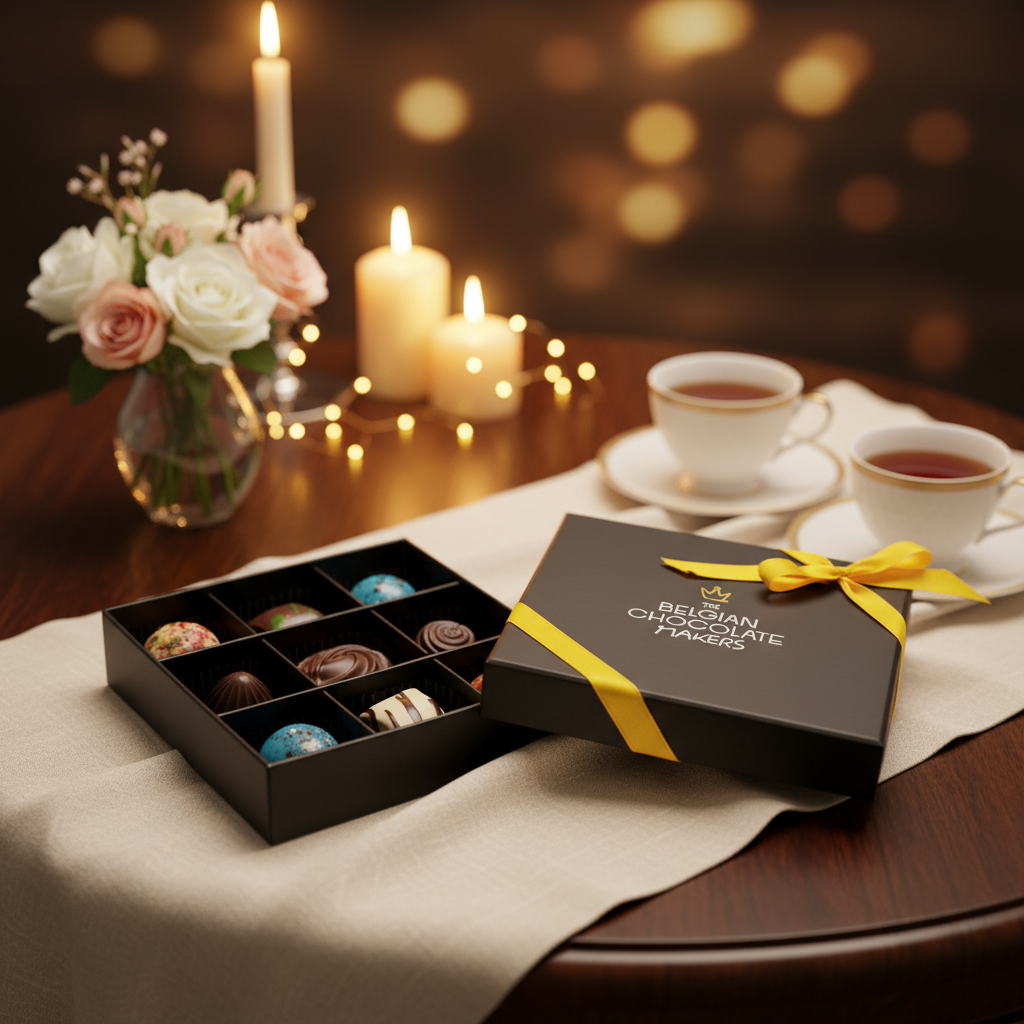 Luxury box of 9 chocolate pralines 135g