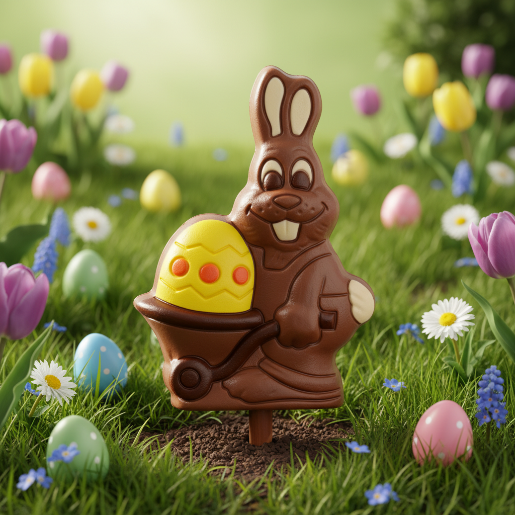 Milk chocolate bunny with egg lollipop 20g