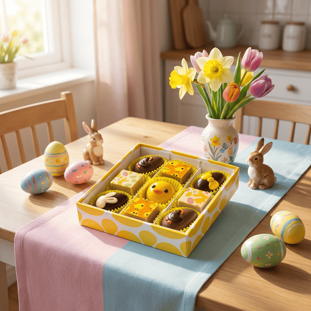 Chick box of 9 Easter pralines 135g 5407008473143 The Belgian Chocolate Makers