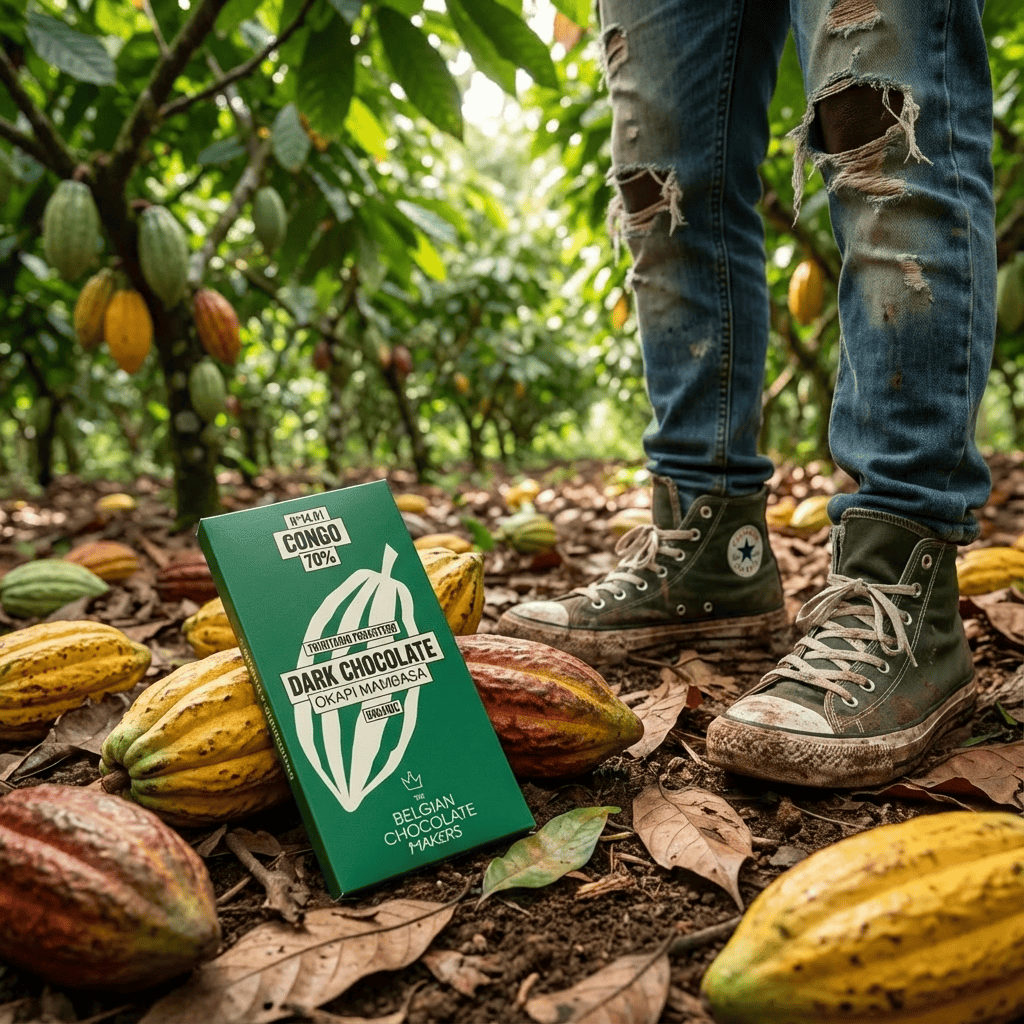 Chocolate bar origin Congo Okapi Mambasa 70% 5407008478223 The Belgian Chocolate Makers