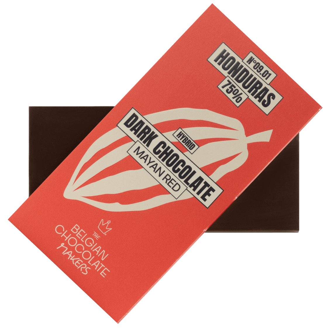 Chocolate bar origin Honduras Mayan Red 75% 5407008476014 The Belgian Chocolate Makers