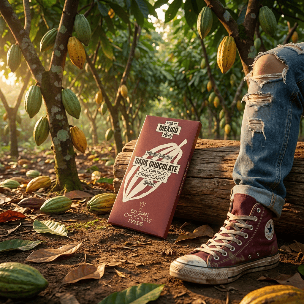 Chocolate bar origin Mexico Soconusco Chamulapita 75% 5407008475994 The Belgian Chocolate Makers