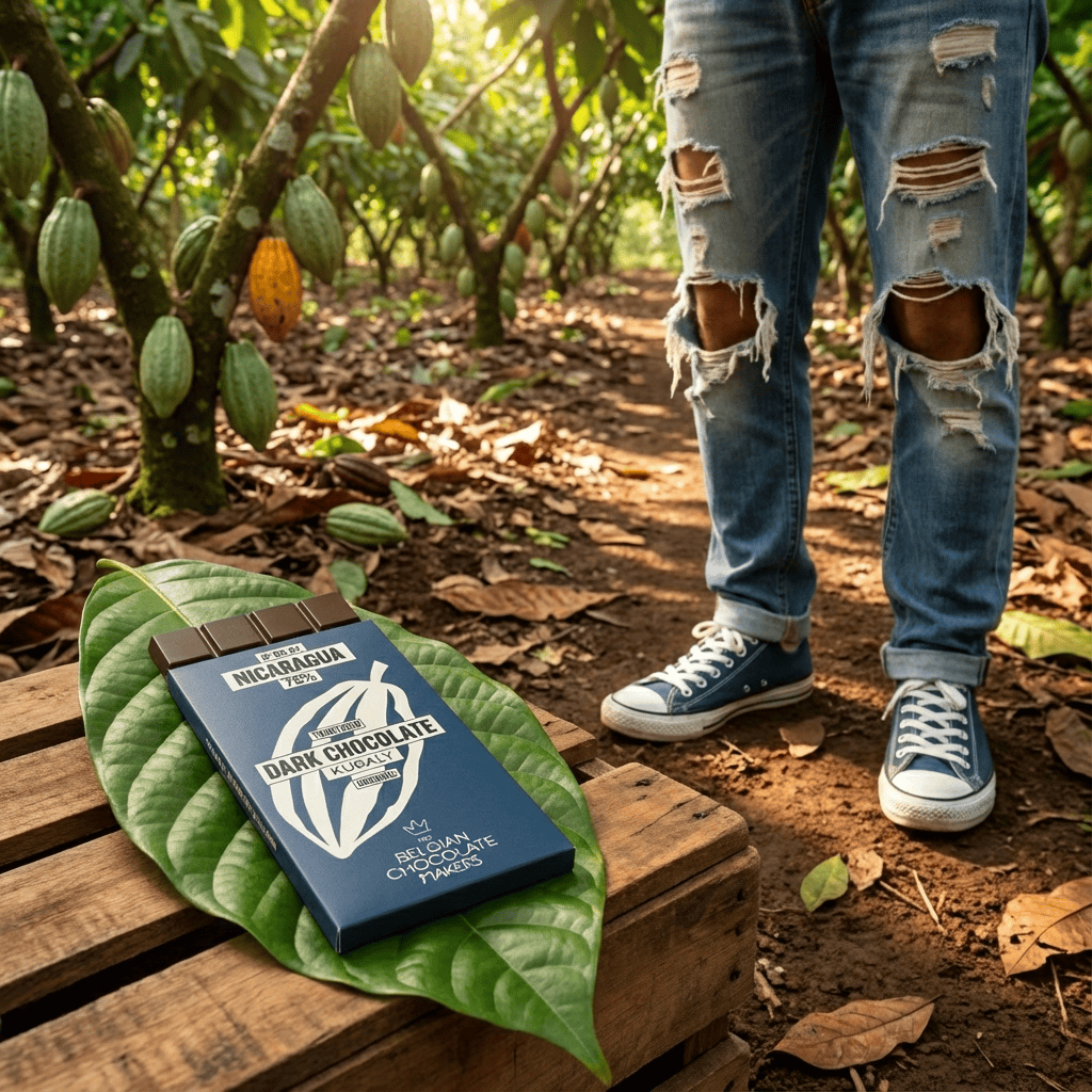 Chocolate bar origin Nicaragua Kubaly 75% 5407008476236 The Belgian Chocolate Makers