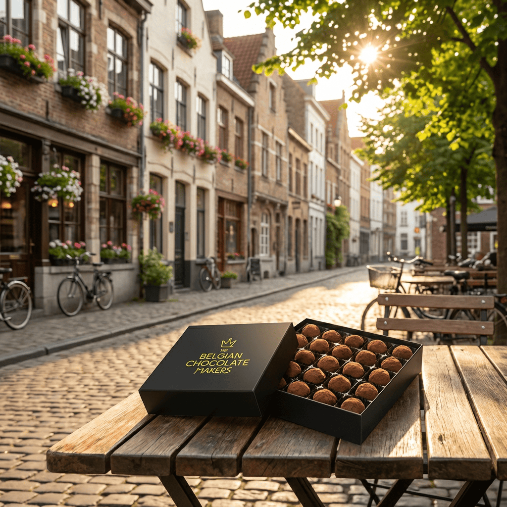 Chocolate truffles cacao 25 pieces 375g 5407008477424 The Belgian Chocolate Makers