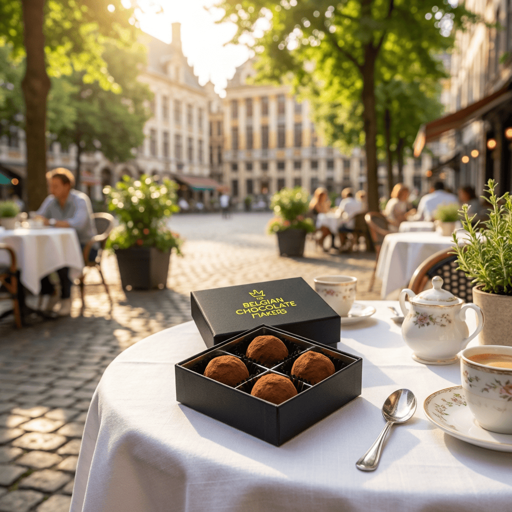 Chocolate truffles cacao 4 pieces 50g 5407008470968 The Belgian Chocolate Makers