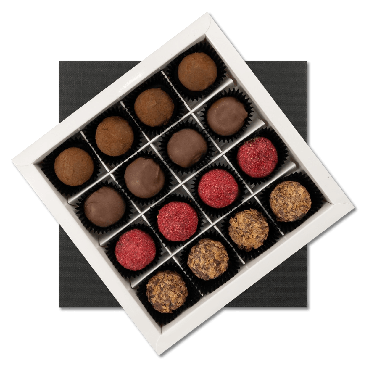 Chocolate truffles mix flavours 16 pieces 240g 5407008470975 The Belgian Chocolate Makers