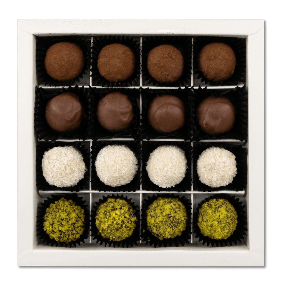 Chocolate truffles mix flavours 16 pieces 240g 5407008470982 The Belgian Chocolate Makers