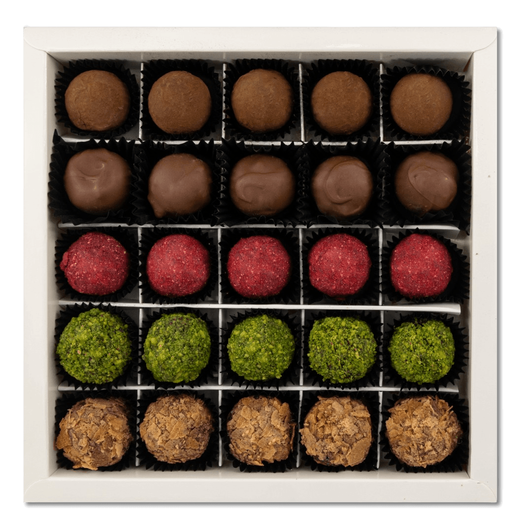 Chocolate truffles mix flavours 25 pieces 375g 5407008478001 The Belgian Chocolate Makers