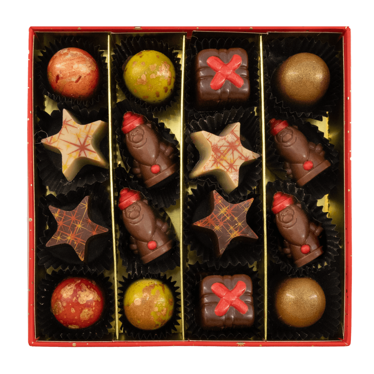 Christmas 16 pralines box ho-ho-ho 240g 5407008479435 The Belgian Chocolate Makers