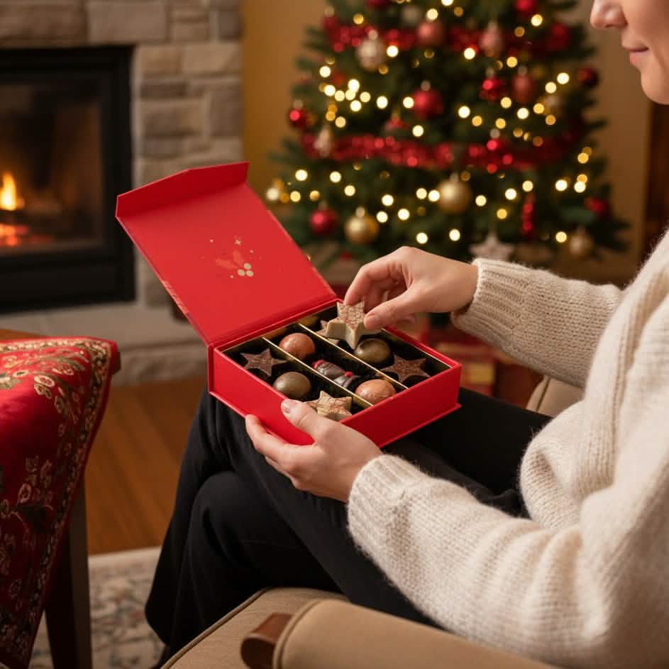 Christmas 9 pralines box ho-ho-ho 135g 5407008479411 The Belgian Chocolate Makers