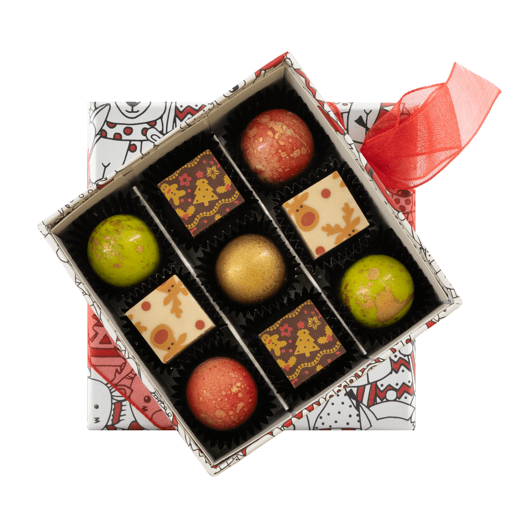 Christmas box 9 pralines 135g 5407008477929 The Belgian Chocolate Makers
