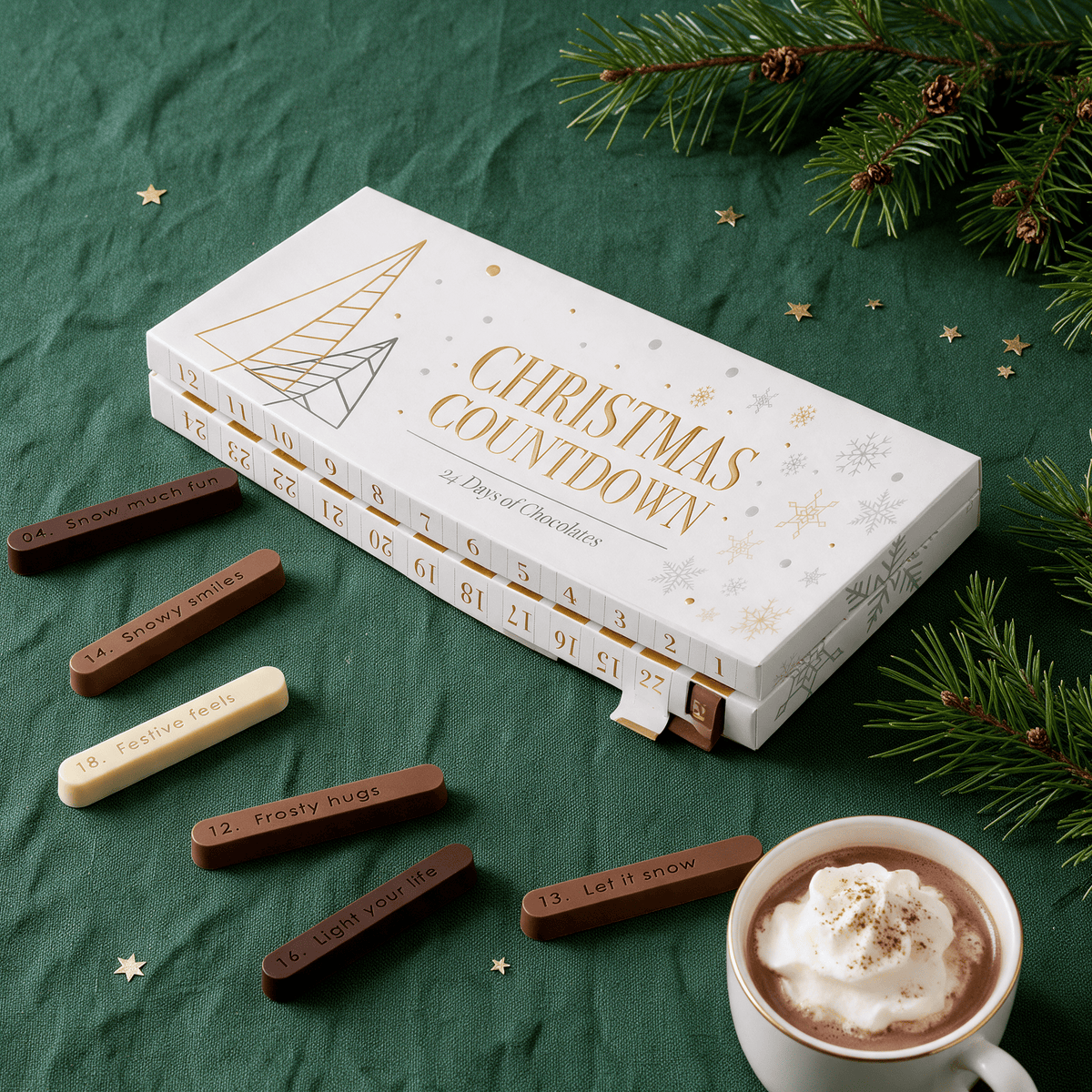 Christmas countdown advent calendar 24 stick 5407008470432 The Belgian Chocolate Makers