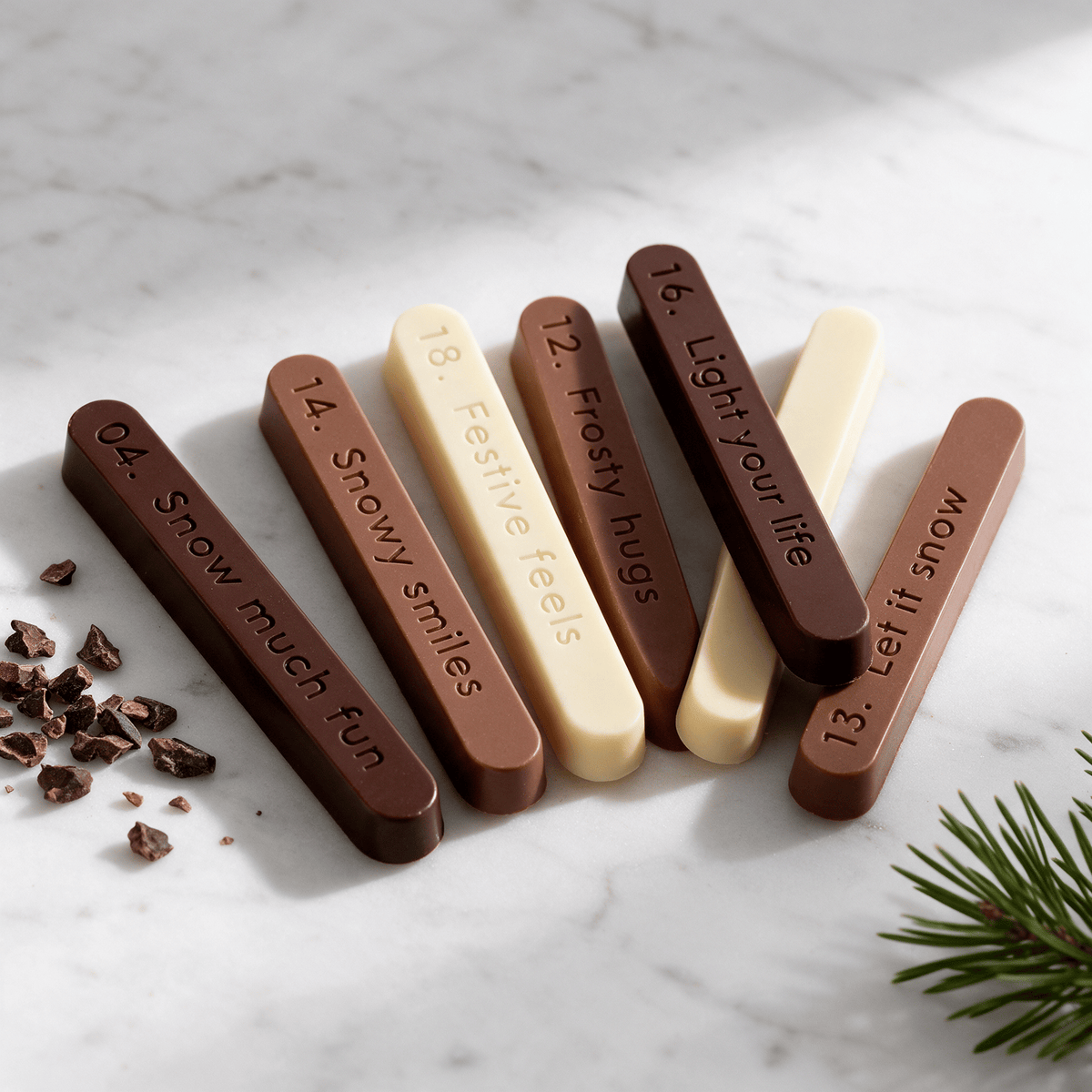 Christmas countdown advent calendar 24 stick 5407008470432 The Belgian Chocolate Makers