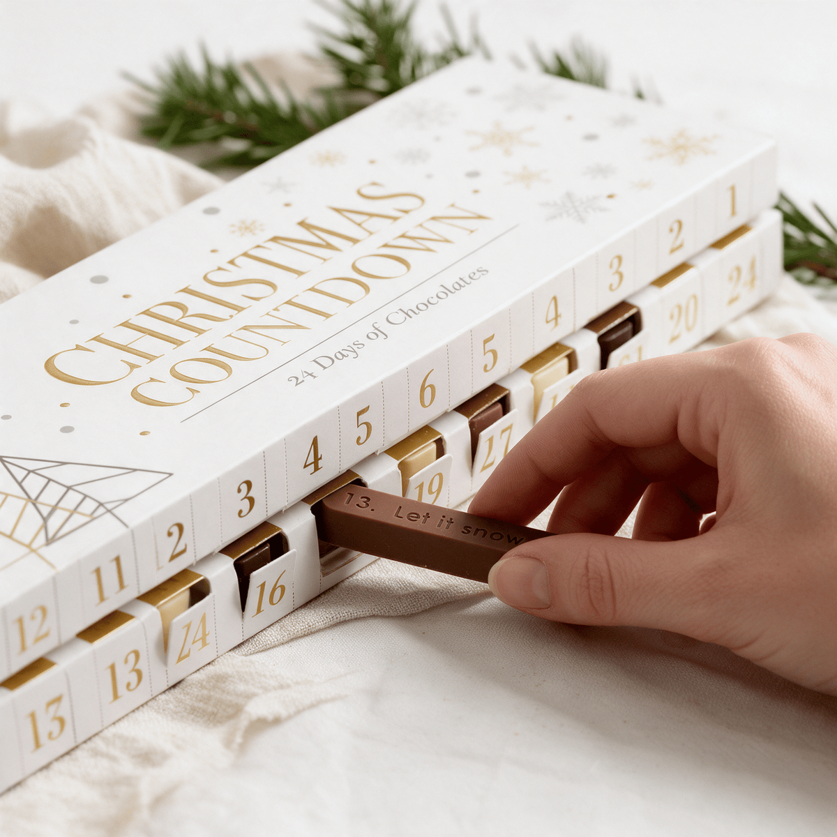 Christmas countdown advent calendar 24 stick 5407008470432 The Belgian Chocolate Makers