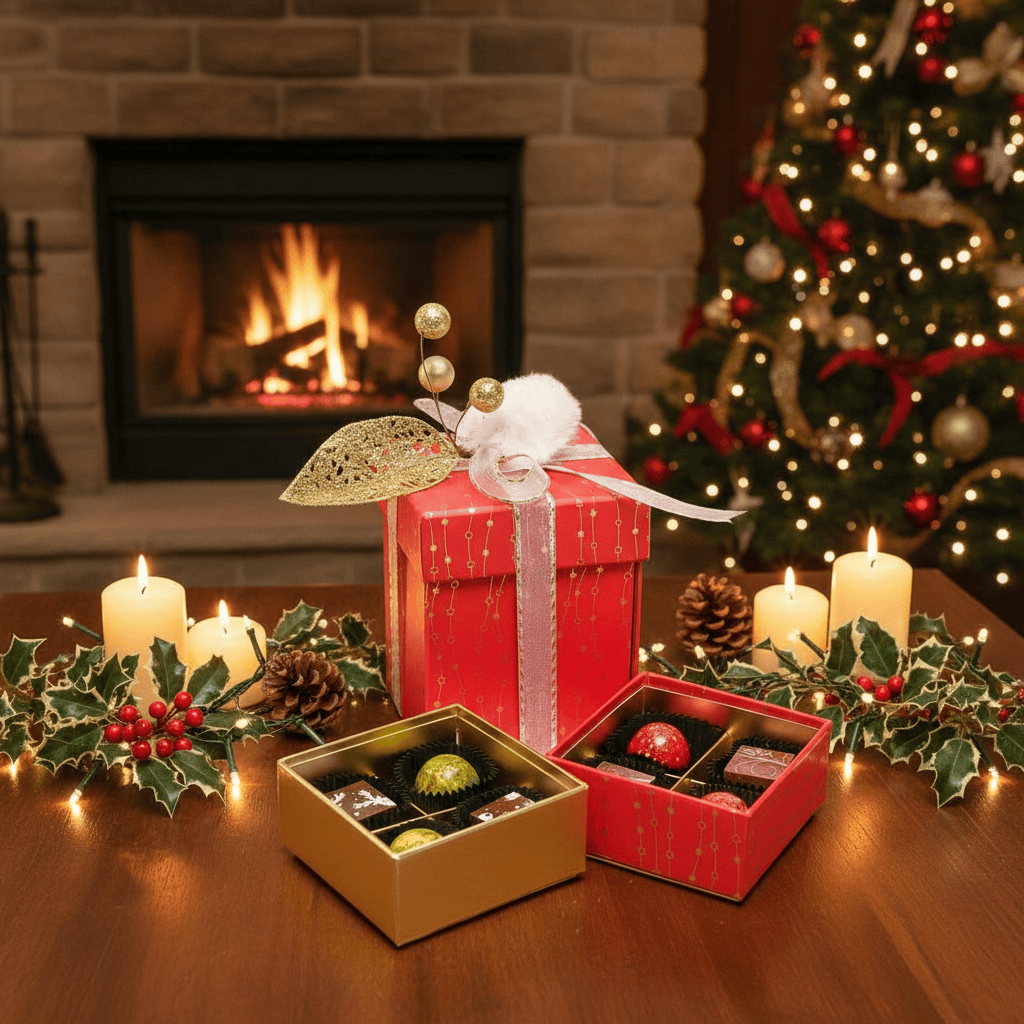 Christmas drawer box 12 pralines 180g 5407008470609 The Belgian Chocolate Makers