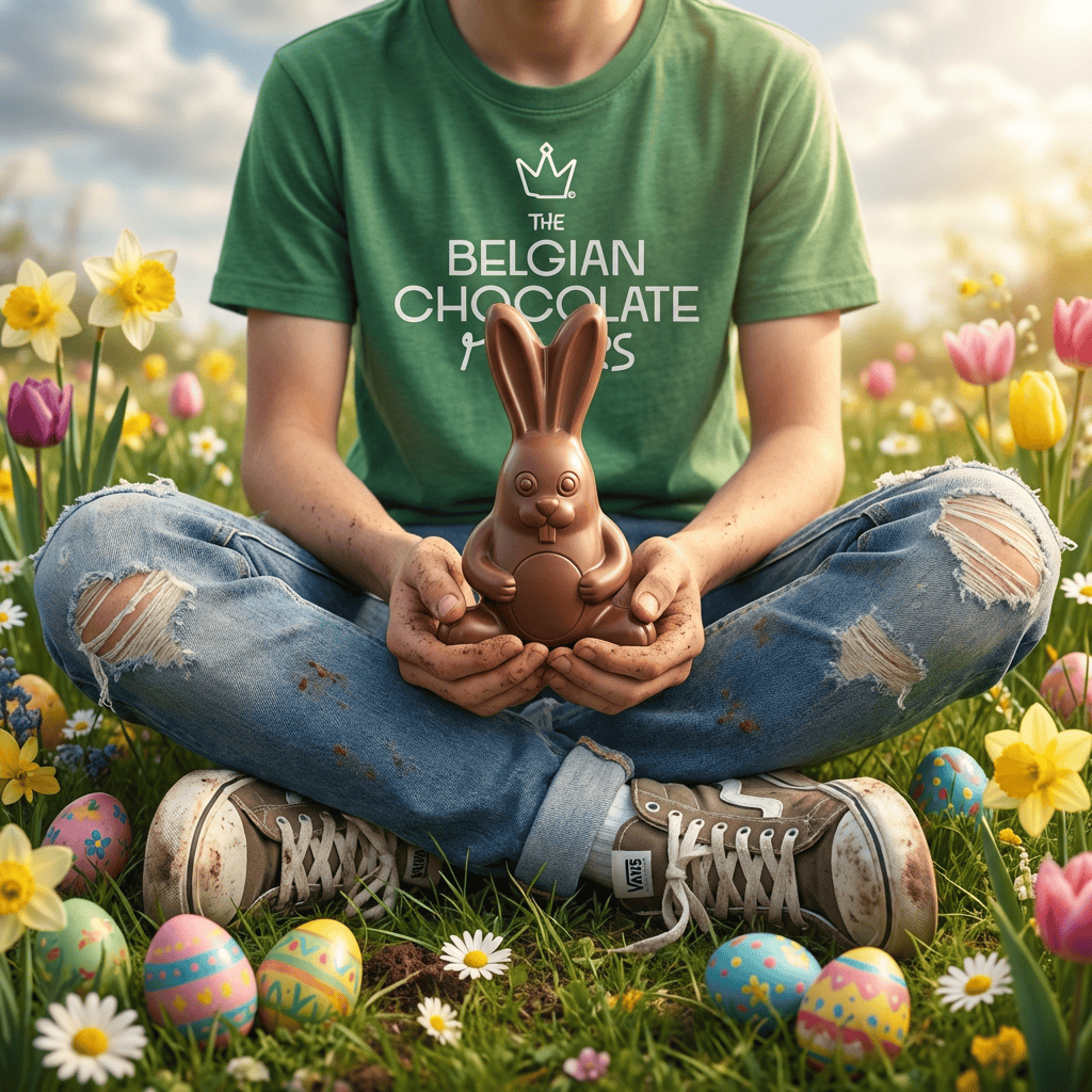 Cool milk chocolate bunny 170g 5407008475048 The Belgian Chocolate Makers