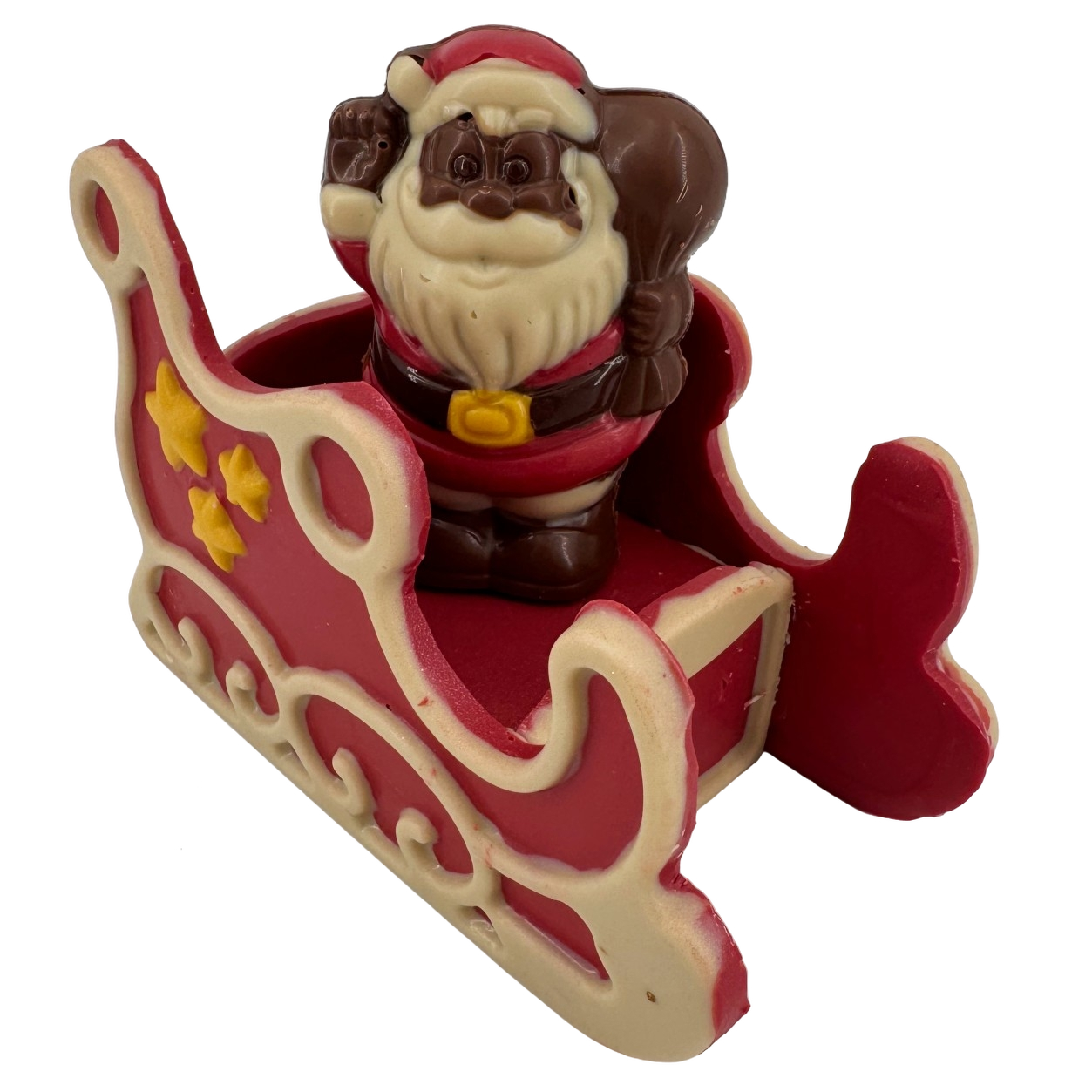 Festive white chocolate Santa in a sleigh 180g