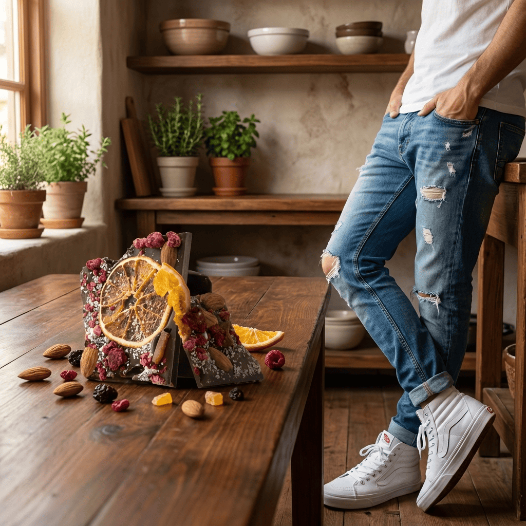 Dark chocolate broken bars with raspberry, almond and orange 5407008479138 The Belgian Chocolate Makers