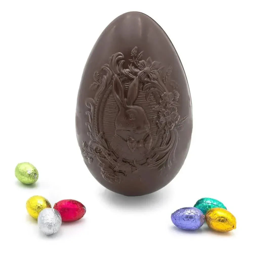 Dark chocolate bunny easter egg with 6 small eggs 5407008471576 The Belgian Chocolate Makers