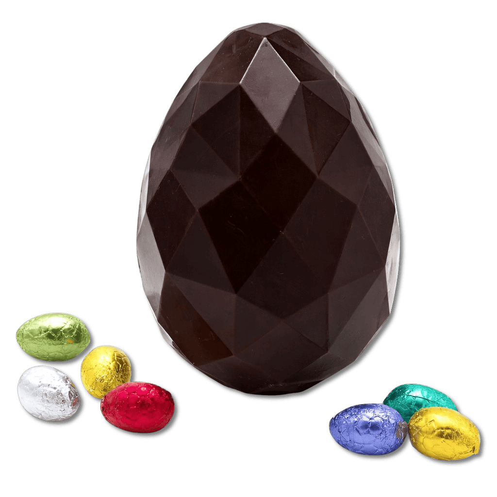 Dark chocolate diamond Easter egg with small eggs inside 300g 5407008475529 The Belgian Chocolate Makers