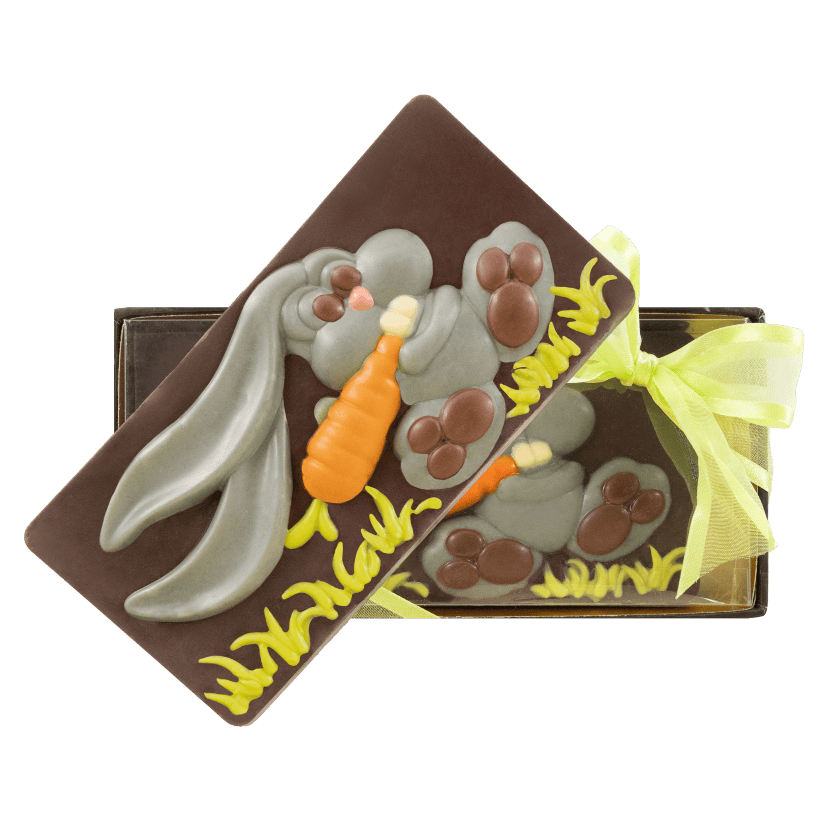 Dark chocolate Easter bunny bar 100g 5407008478056 The Belgian Chocolate Makers