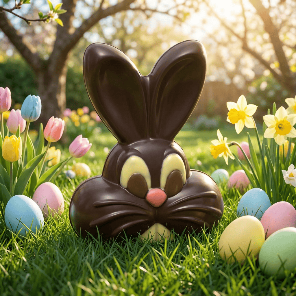 Dark chocolate happy bunny 250g 5407008475239 The Belgian Chocolate Makers