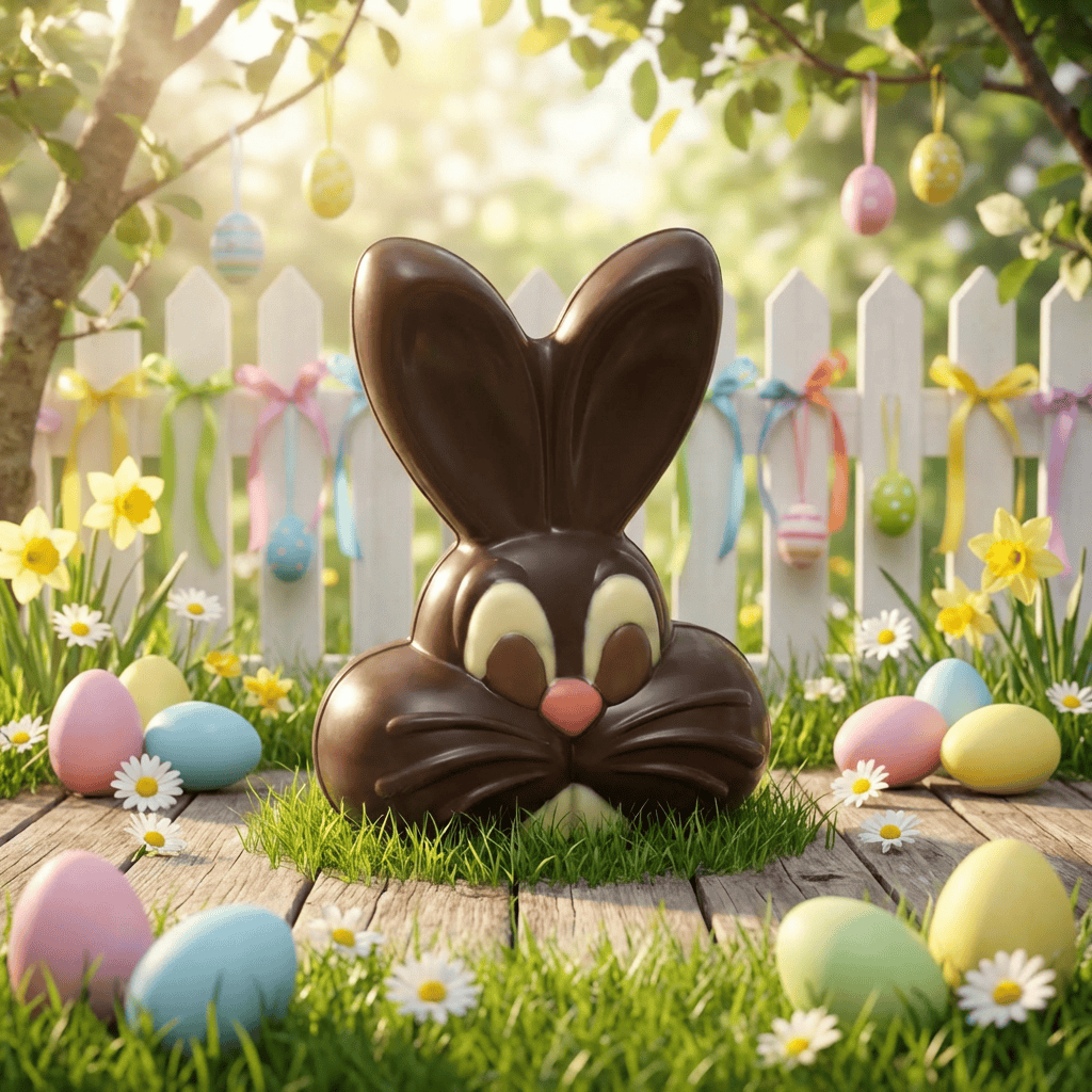 Dark chocolate happy bunny 250g 5407008475239 The Belgian Chocolate Makers