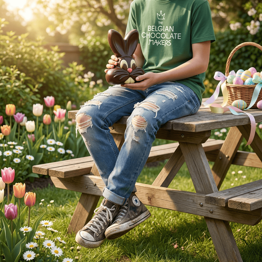 Dark chocolate happy bunny 250g 5407008475239 The Belgian Chocolate Makers