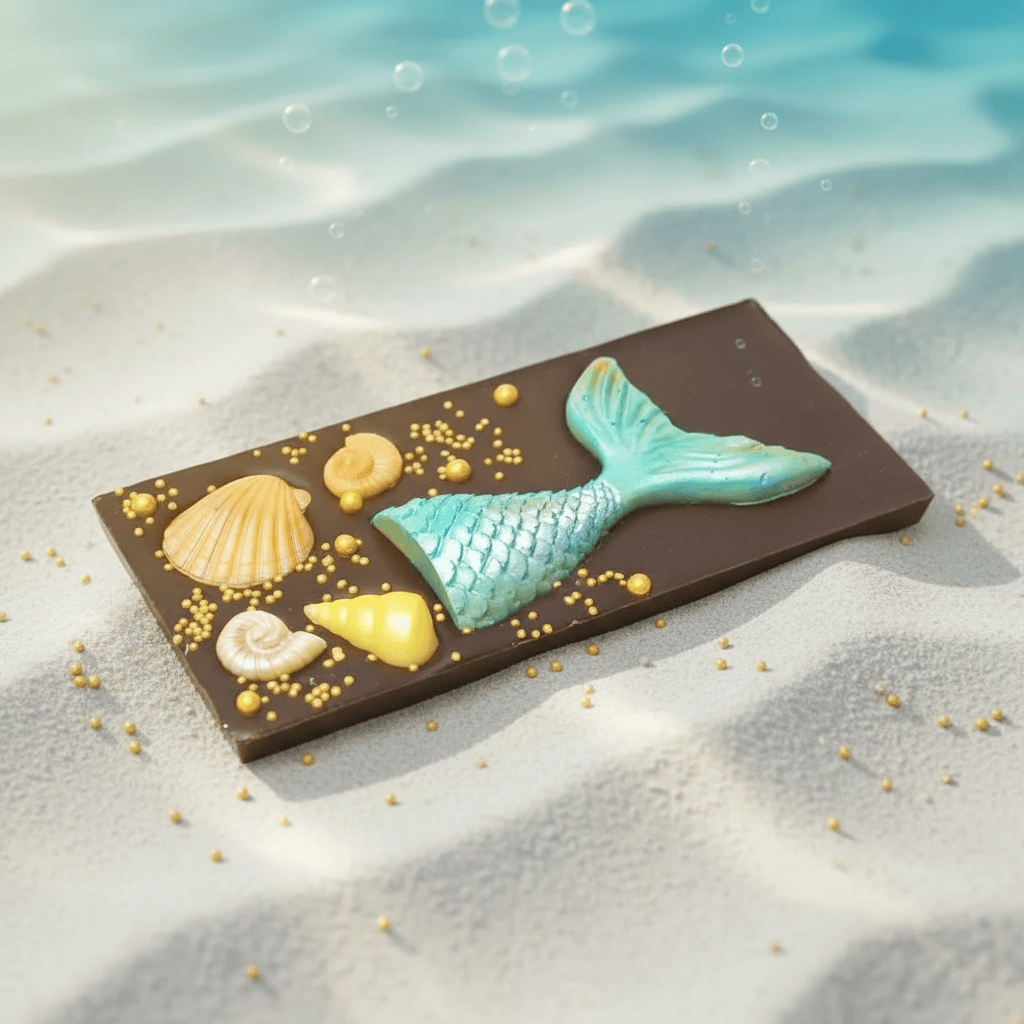 Dark chocolate mermaid bar 140g 5407008475772 The Belgian Chocolate Makers